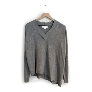 White + Warren Charcoal V-Neck Sweater